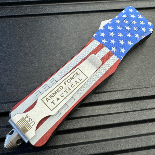 American Flag Patriot OTF Clip Point Blade