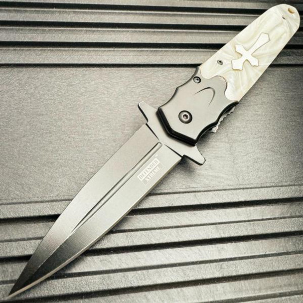 8.5" Cross Spring Assisted Open Blade Pocket Knife