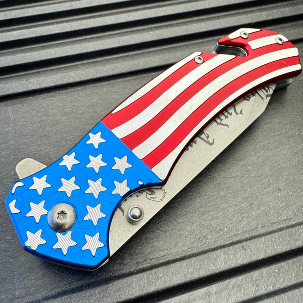 USA American Flag Patriotic 2nd Amendment Pocket Knife
