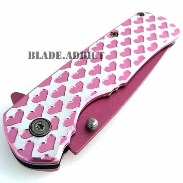 Self Defense Tactical Flashlight Stun Gun + Pocket Knife + Pepper Spray KIT PINK