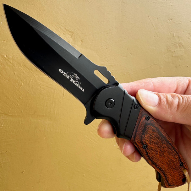 8" OLD RAM BLACK WOOD Gentleman SPRING ASSISTED OPEN Hunting Folding POCKET KNIFE 8" OLD RAM BLACK WOOD Gentleman SPRING ASSISTED OPEN Hunting Folding POCKET KNIFE