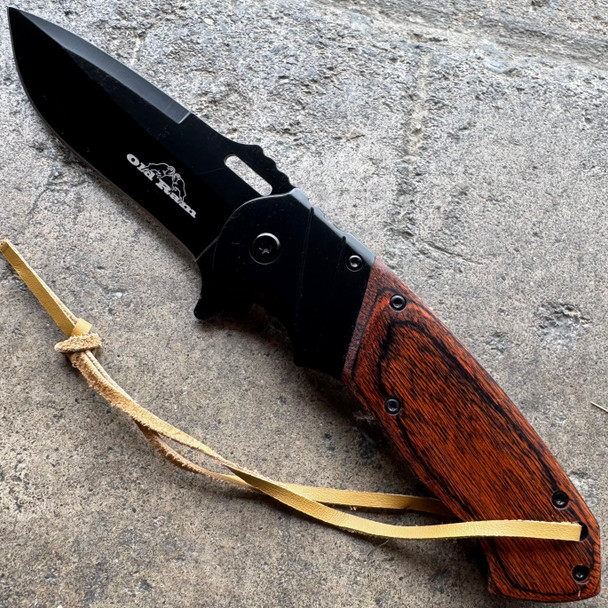8" OLD RAM BLACK WOOD Gentleman SPRING ASSISTED OPEN Hunting Folding POCKET KNIFE 8" OLD RAM BLACK WOOD Gentleman SPRING ASSISTED OPEN Hunting Folding POCKET KNIFE