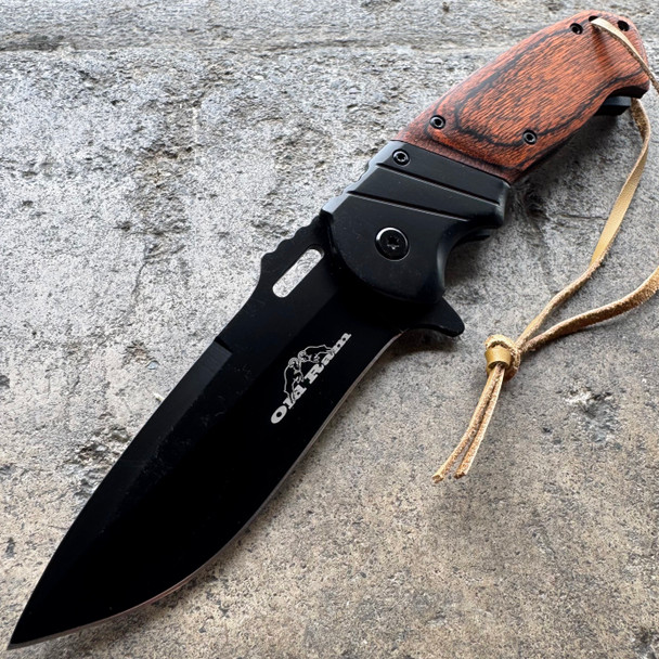 8" OLD RAM BLACK WOOD Gentleman SPRING ASSISTED OPEN Hunting Folding POCKET KNIFE 8" OLD RAM BLACK WOOD Gentleman SPRING ASSISTED OPEN Hunting Folding POCKET KNIFE