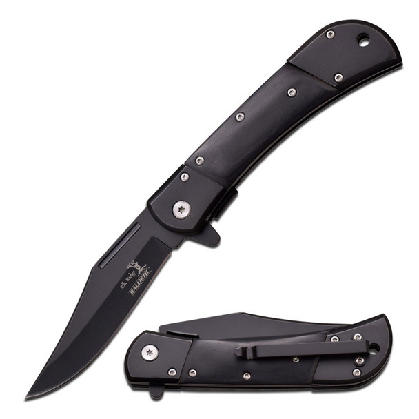 8" Classic Gentleman's Spring Assisted Folding Open Pocket Knife - Black