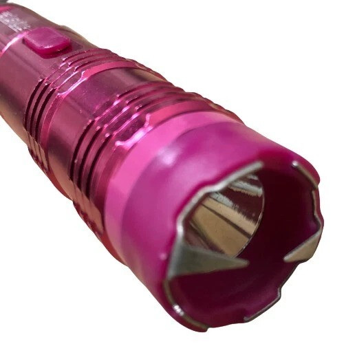 PINK Tactical Stun Gun Flashlight + Pocket Knife + Pepper Spray Self Defense KIT