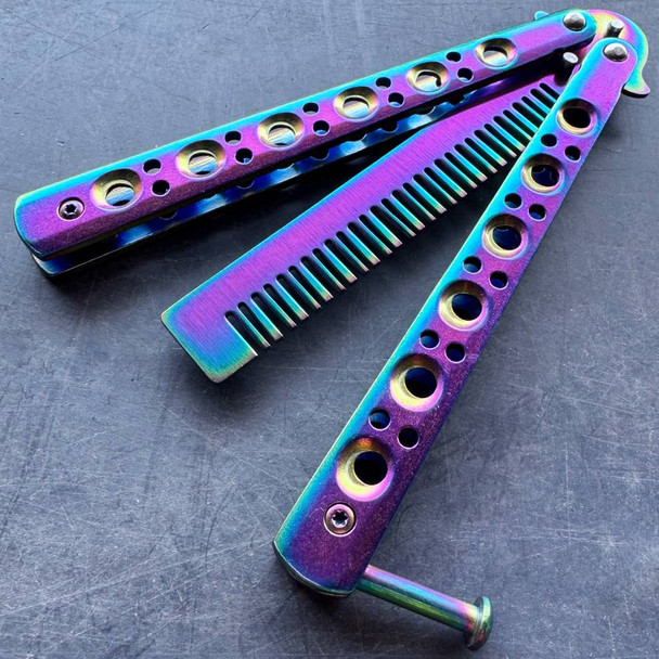 Comb Brush Butterfly Balisong Trainer Blade Knife