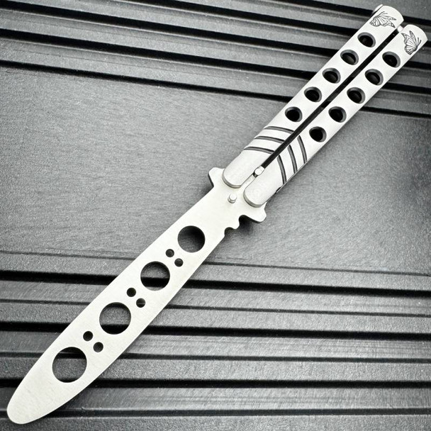 Practice Balisong Silver Blade Trainer
