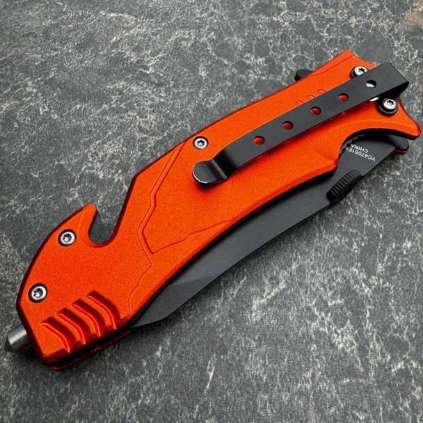 8″ EMS EMT Spring Assisted Rescue Pocket Knife