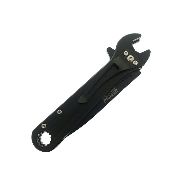7.5" Black Wrench Folding Pocket Knife Multi Tool