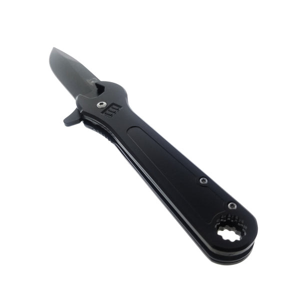 7.5" Black Wrench Folding Pocket Knife Multi Tool