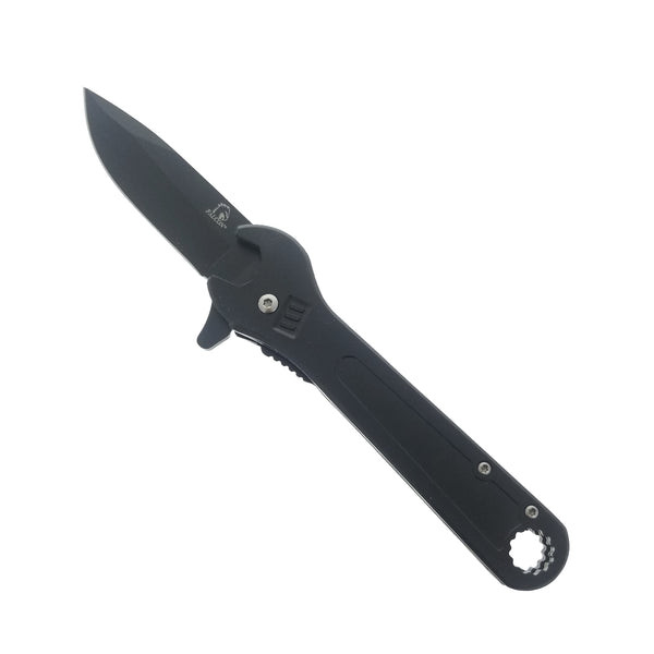 7.5" Black Wrench Folding Pocket Knife Multi Tool