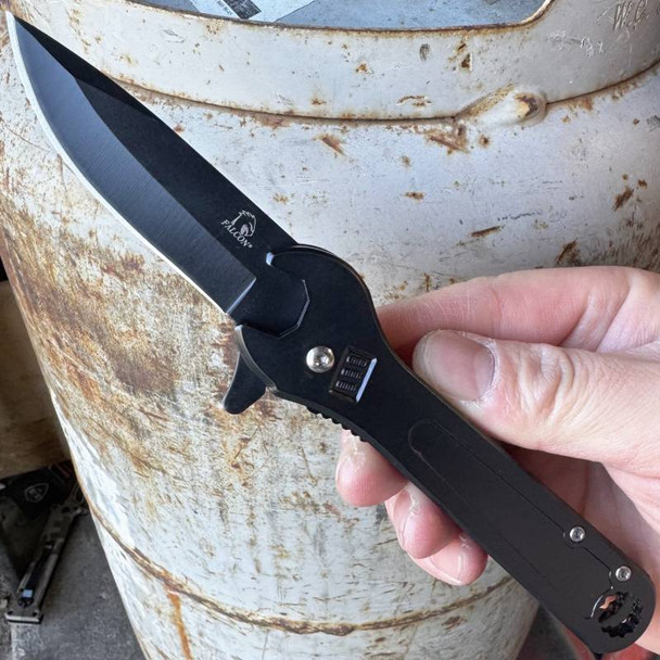 7.5" Black Wrench Folding Pocket Knife Multi Tool