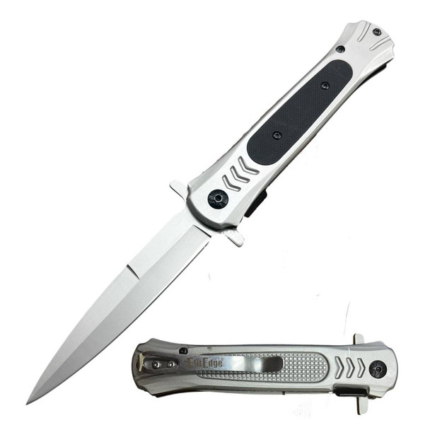 8.75" Heavy Duty Grey Shark Milano Stiletto Style Pocket Knife