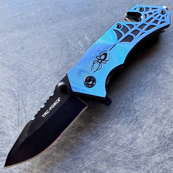 6" Spider Design Spring Assisted Pocket Knife