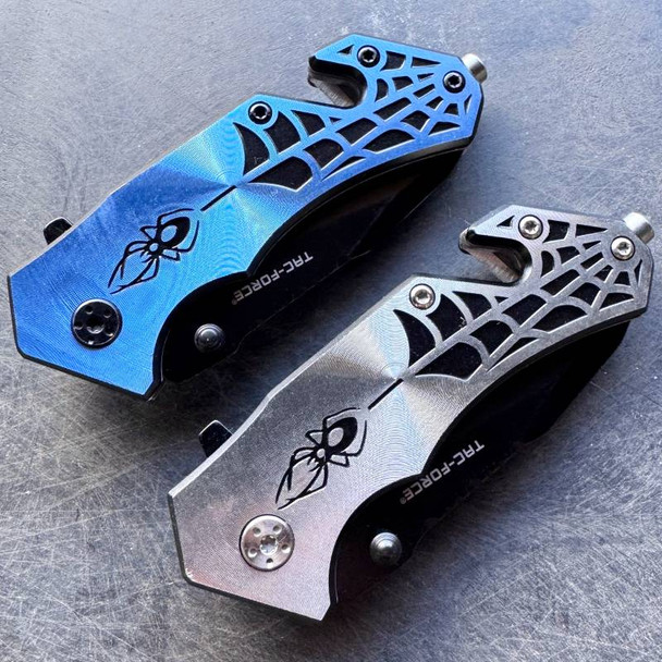 6" Spider Design Spring Assisted Pocket Knife