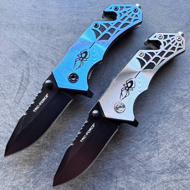 6" Spider Design Spring Assisted Pocket Knife