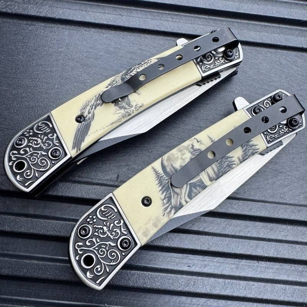 Classic Gentleman Pocket Knife (Wolf or Eagle)