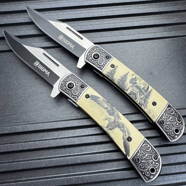 Classic Gentleman Pocket Knife (Wolf or Eagle)