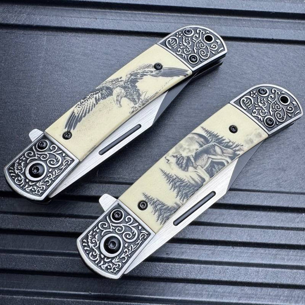 Classic Gentleman Pocket Knife (Wolf or Eagle)
