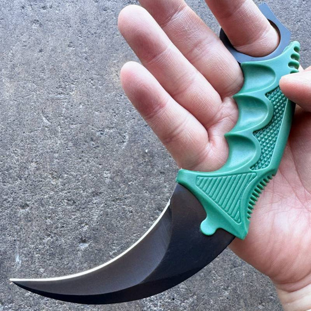  7.5" Fixed Blade Tactical Karambit Hawkbill Neck Knife 