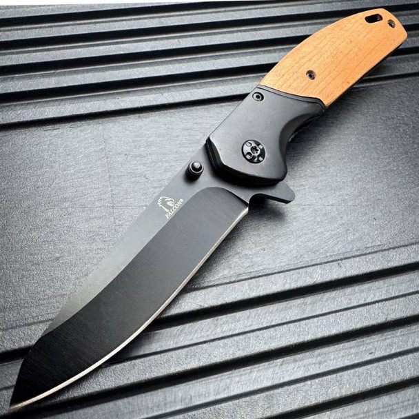 8" Nobleman Folding Knife w Wood Handle