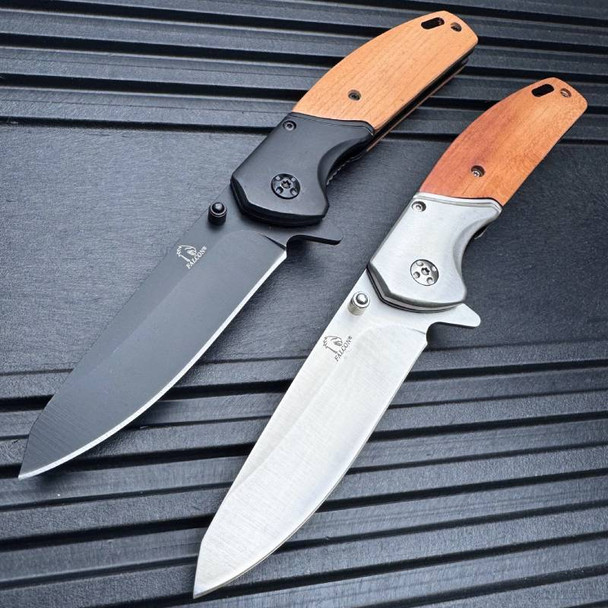 8" Nobleman Folding Knife w Wood Handle