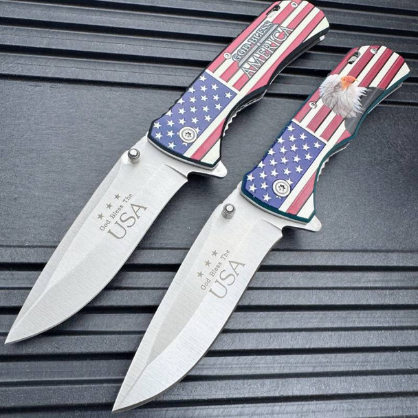 USA Flag America Design Pocket Knife