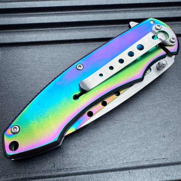 Rainbow Wolf Pocket Knife