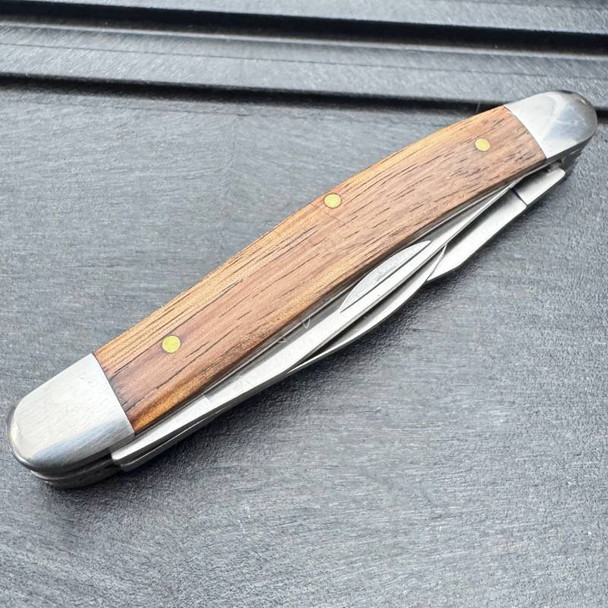 7.5" Rite Edge Wood Handle 3 Steel Blade Imperial Pocket Knife