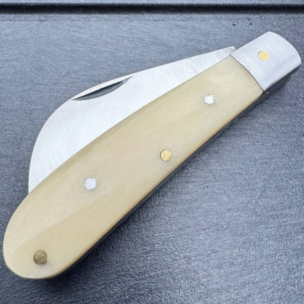 Pruning White Folding Pocket Knife with Natural Smooth Bone Handle