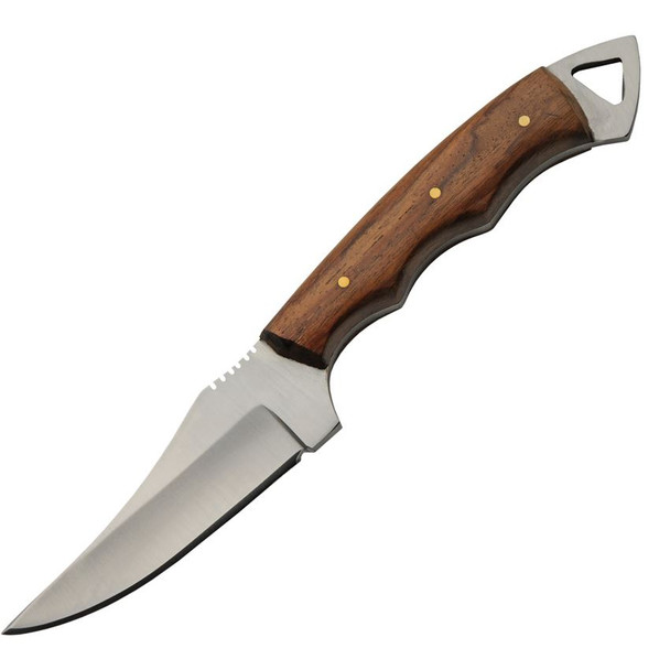 Trailing Point Woodsman Fixed Blade Knife Brown Wood Handles