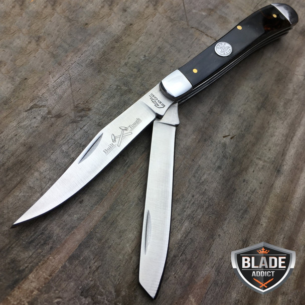 3.75" LARGE GRAND DAD'S BLACK SWIRL TRAPPER FOLDING POCKET KNIFE COLLECTIBLE NEW