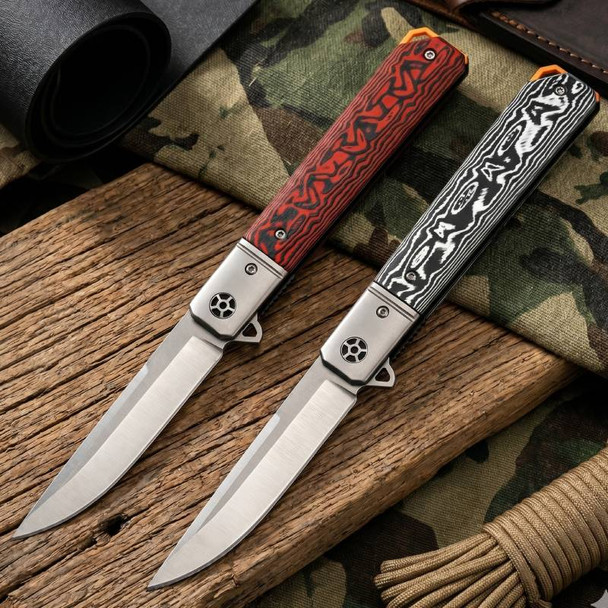 D2 Ball Bearing Micarta Folding Pocket Knife