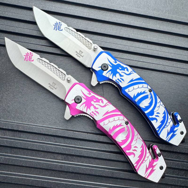 Snake Eye Dragon Rescue Pocket Knife