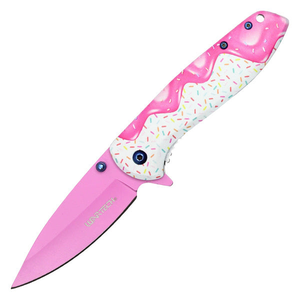 Sweet Treats - 7.5" Pink Frosted Donut Sprinkles Pocket Knife