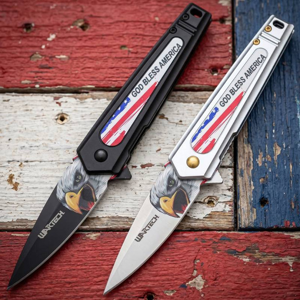 Wartech Eagle God Bless America Pocket Knife