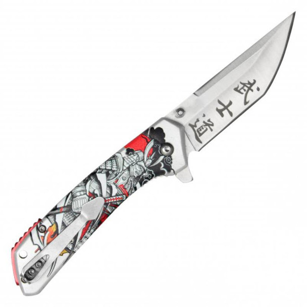 Wartech 7.75" Silver Samurai Pocket Knife