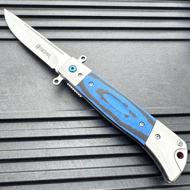 Sigma Ball Bearing Pocket Knife Blue Micarta