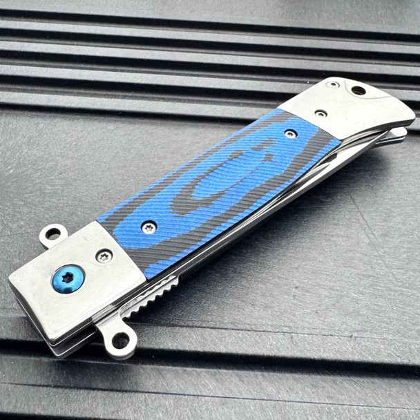Sigma Ball Bearing Pocket Knife Blue Micarta