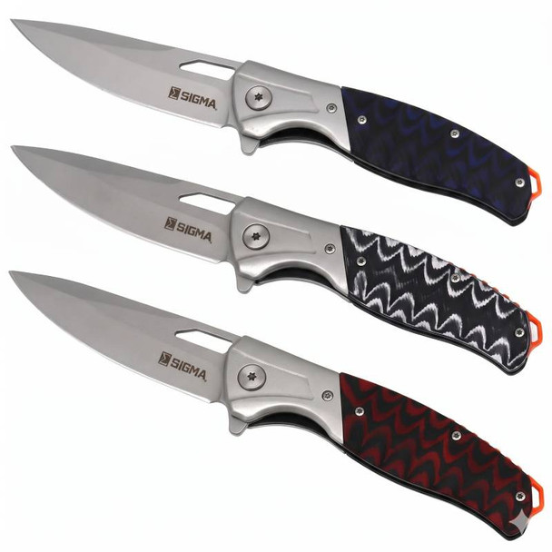 Sigma Ball Bearing Flipper Knife - Micarta Handle