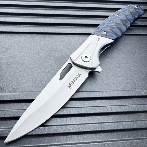 Sigma Ball Bearing Flipper Knife - Micarta Handle