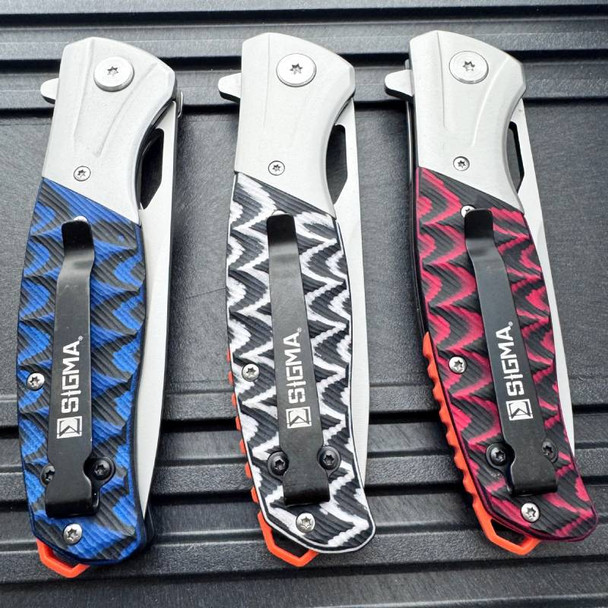 Sigma Ball Bearing Flipper Knife - Micarta Handle