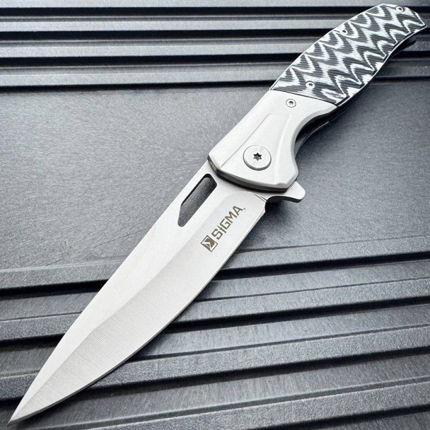 Sigma Ball Bearing Flipper Knife - Micarta Handle