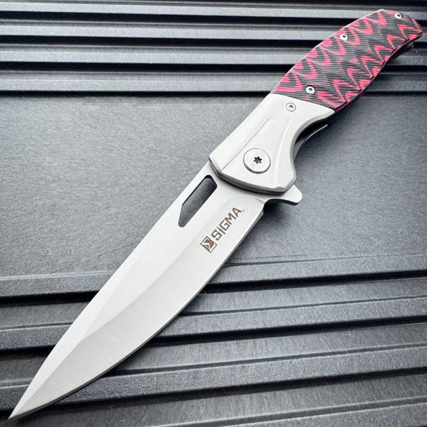 Sigma Ball Bearing Flipper Knife - Micarta Handle
