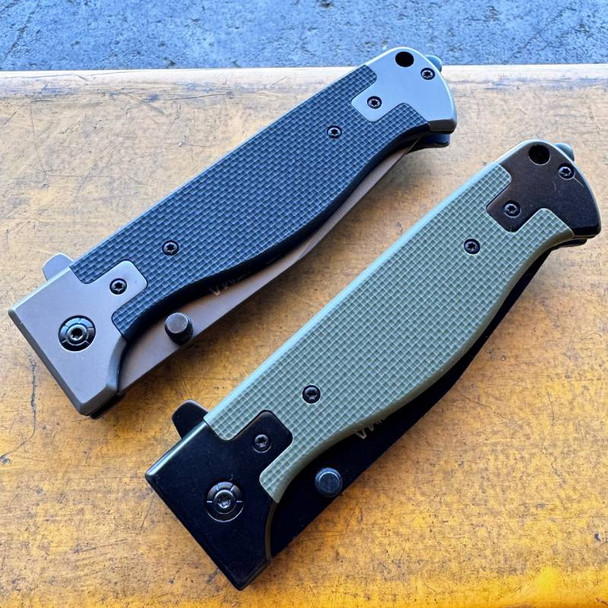 Sigma Ball Bearing Flipper Knife - Military G10 Folding Pocket Knife