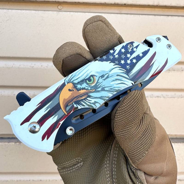 5" USA Eagle Spring Assisted Folding Pocket Knife