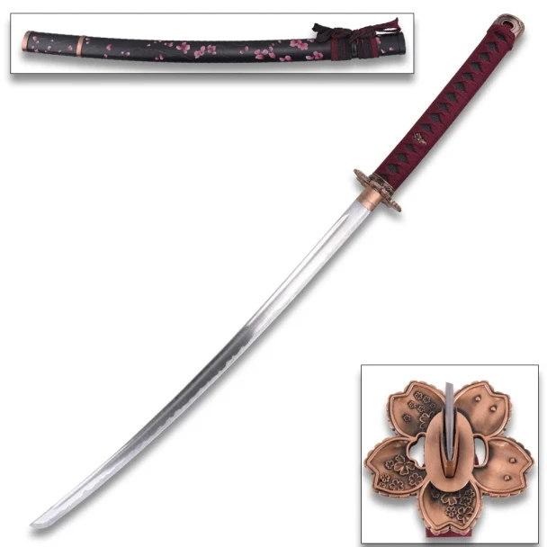 Ghost of Tsushima Crimson Blossom Samurai Katana with Scabbard