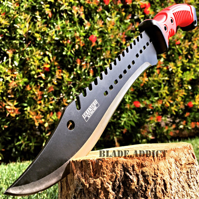15.5" TACTICAL HUNTING SURVIVAL BLADE MACHETE Rambo Knife Sword Camping