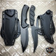 2 PC TACTICAL SURVIVAL Hunting MILITARY Fixed Blade Skinner Skinning Knife BLACK