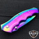 6.5" TITANIUM OXIDE RAINBOW TACTICAL SPRING ASSISTED OPEN FOLDING POCKET KNIFE 8
